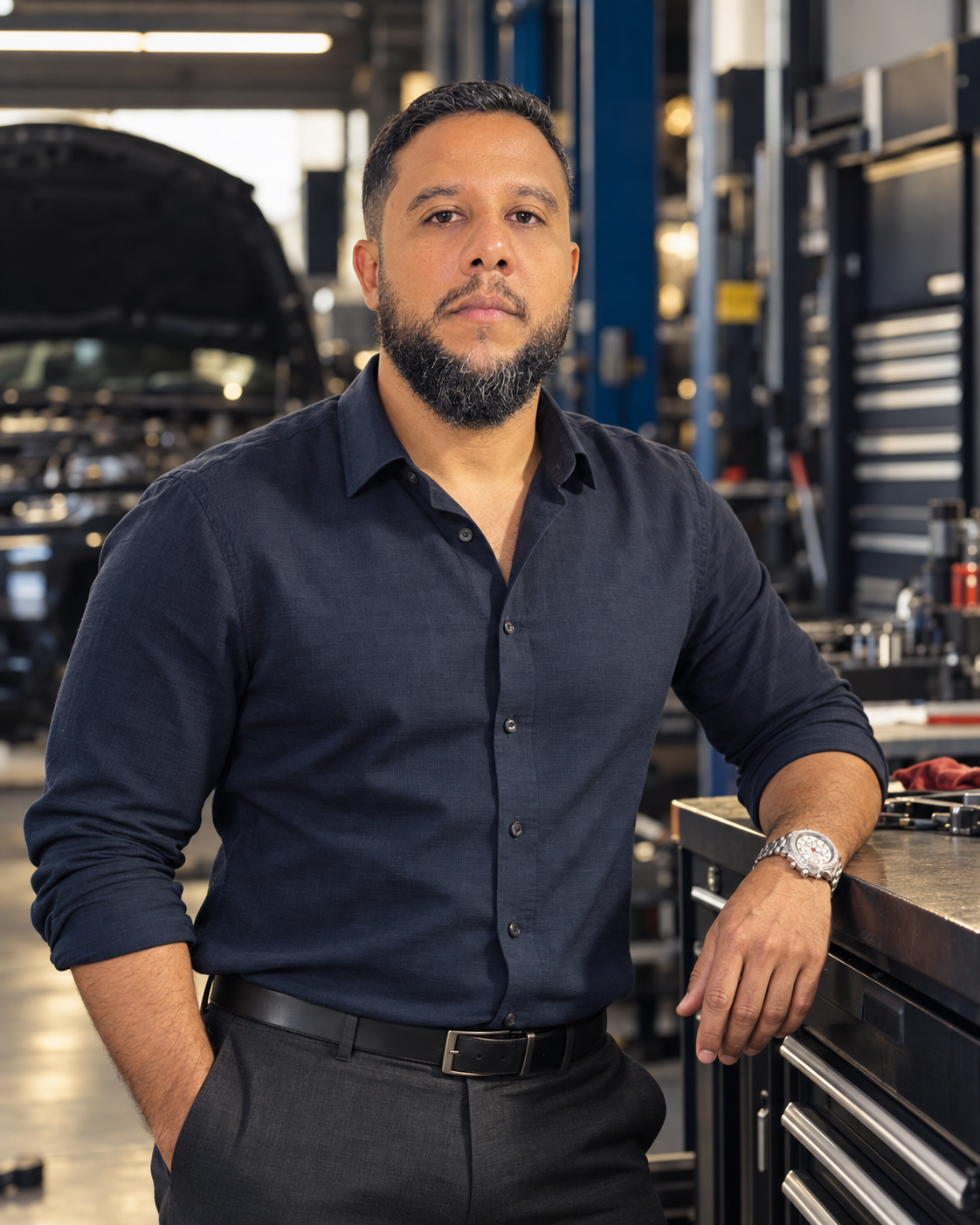 Wagner, técnico da Pro Diesel Solution, na oficina